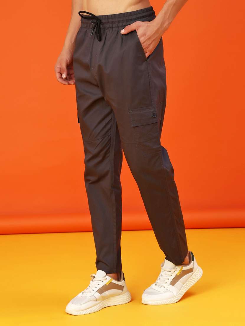 men solid mid rise cargo - 22057401 -  Standard Image - 1