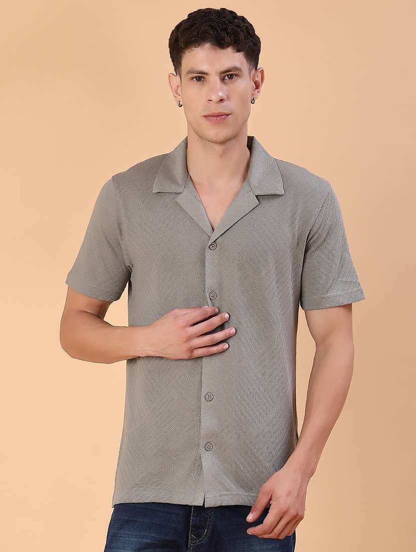 men self design short sleeve regular fit casual shirt - 22057414 -  Standard Image - 1