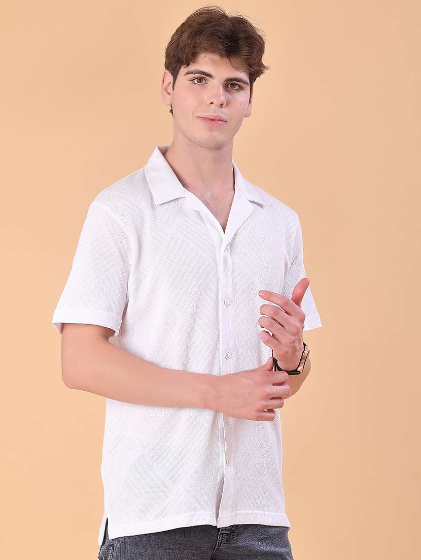 men self design short sleeve regular fit casual shirt - 22057415 -  Standard Image - 1