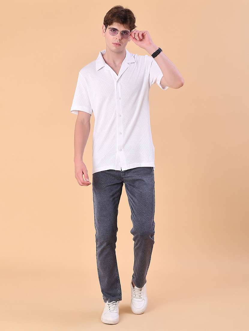 men self design short sleeve regular fit casual shirt - 22057415 -  Standard Image - 4