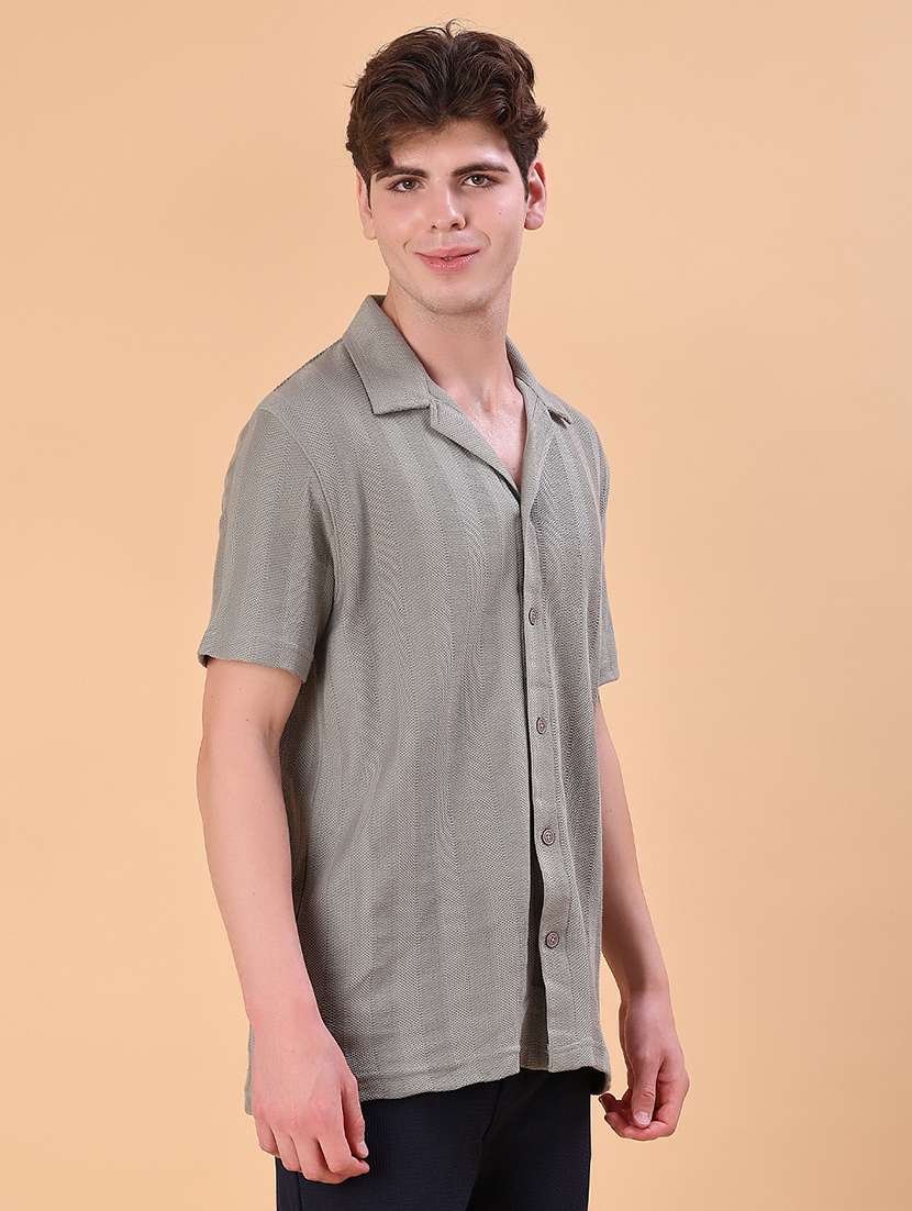 men self design short sleeve regular fit casual shirt - 22057420 -  Standard Image - 1