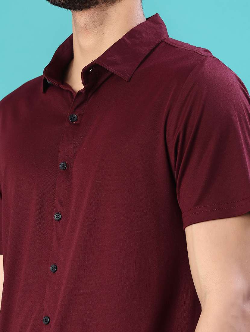 men solid short sleeve regular fit casual shirt - 22057427 -  Standard Image - 4