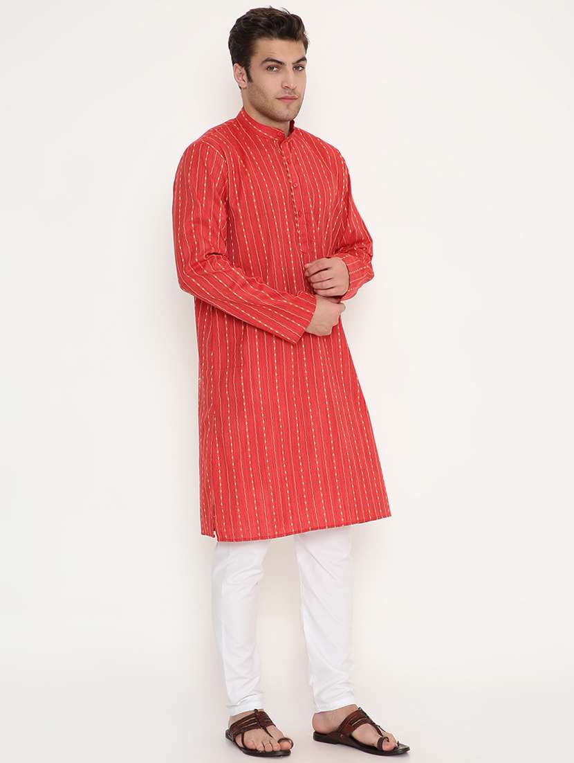 men printed long sleeve kurta and pyjama set - 22057705 - Standard Image - 1