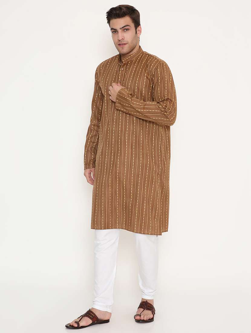 men printed long sleeve kurta and pyjama set - 22057706 -  Standard Image - 1