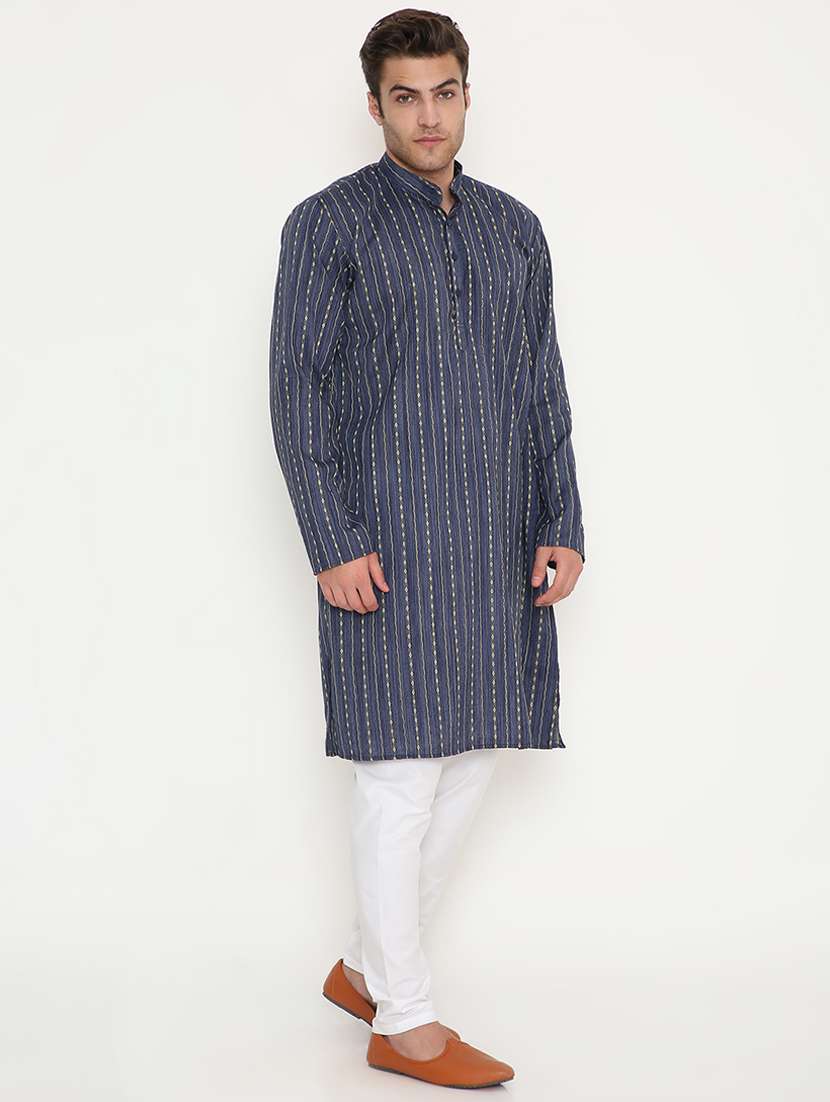 men printed long sleeve kurta and pyjama set - 22057707 - Standard Image - 1