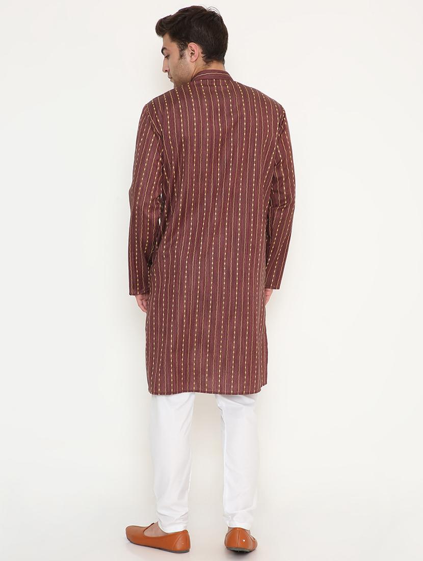 men printed long sleeve kurta and pyjama set - 22057708 - Standard Image - 4