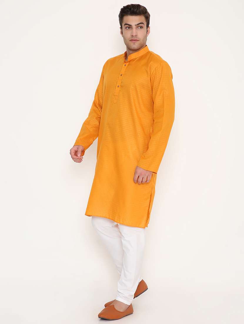 men self designed long sleeve kurta and pyjama set - 22057711 - Standard Image - 1