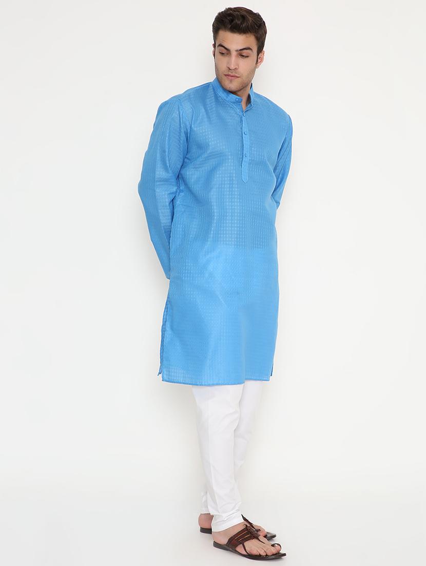 men self designed long sleeve kurta and pyjama set - 22057712 - Standard Image - 1