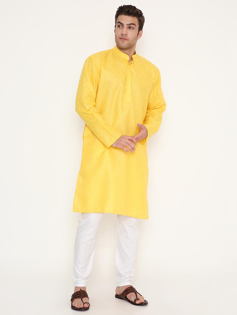 men self designed long sleeve kurta and pyjama set - 22057713 - Standard Image - 4