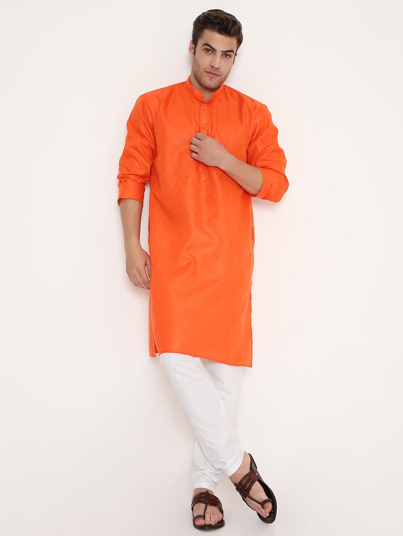 men self designed long sleeve kurta and pyjama set - 22057714 - Standard Image - 4
