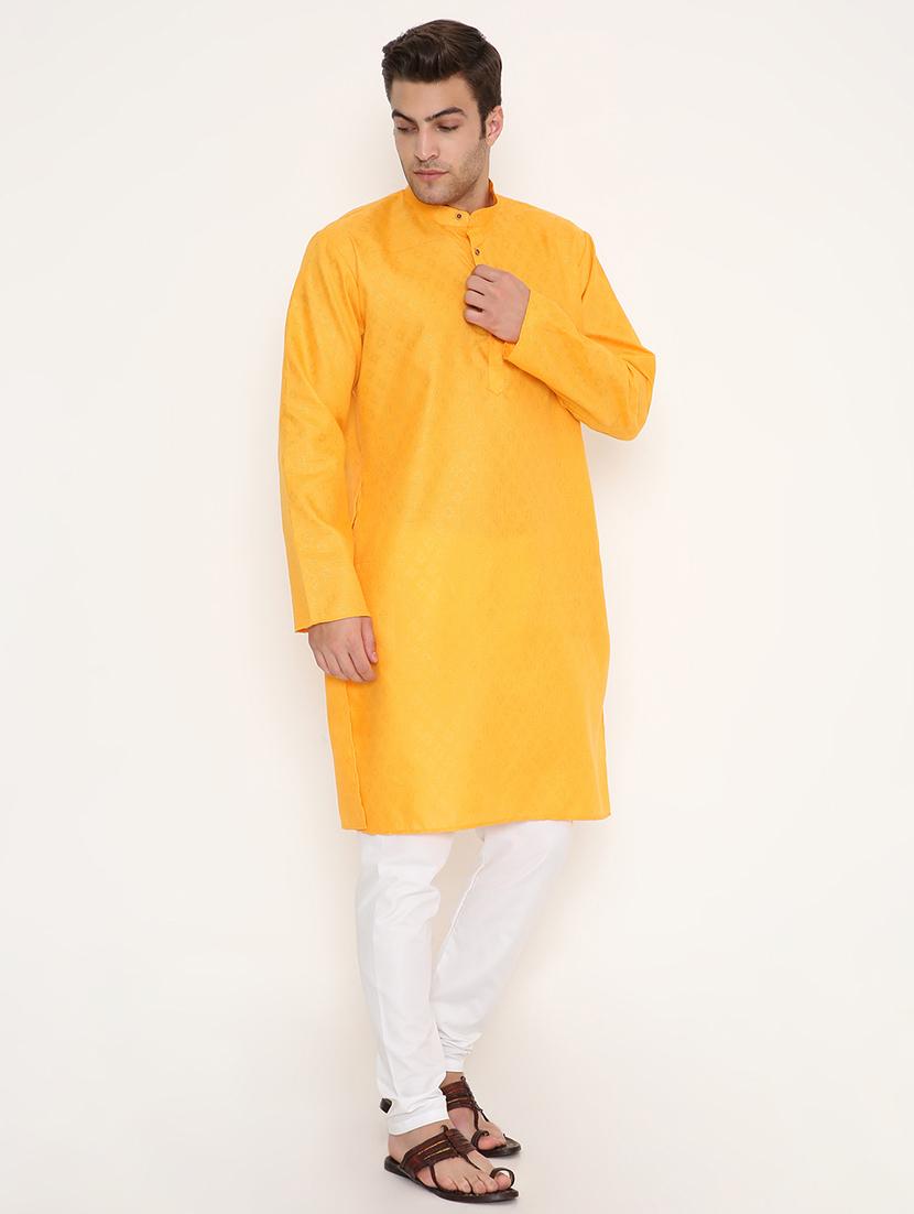 men self designed long sleeve kurta and pyjama set - 22057716 -  Standard Image - 1