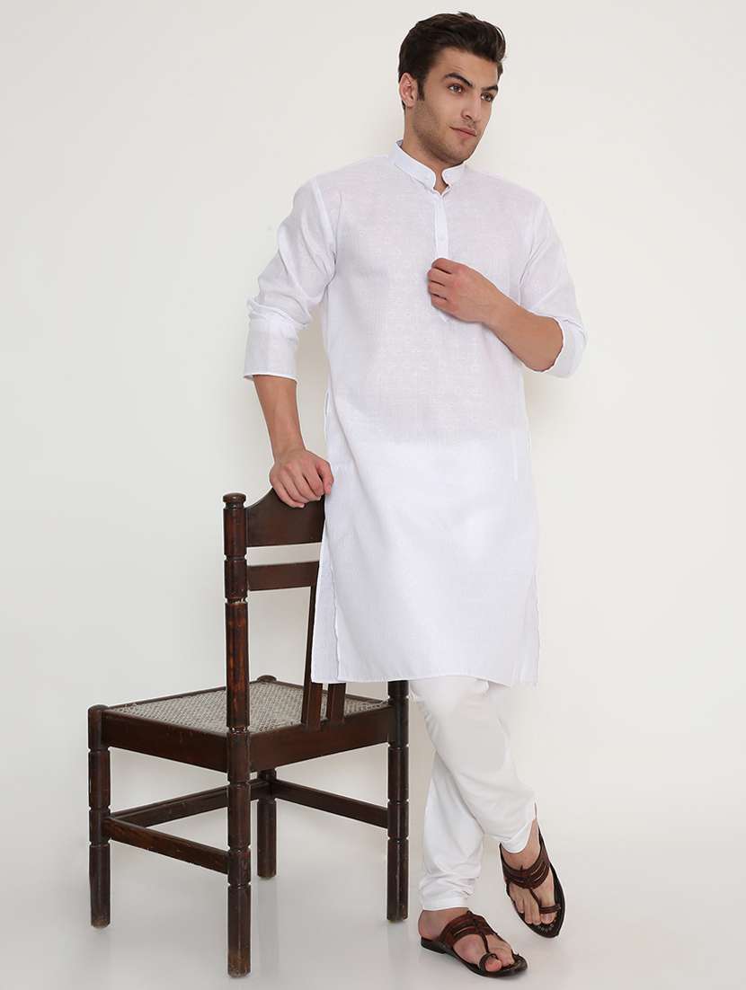 men self designed long sleeve kurta and pyjama set - 22057717 -  Standard Image - 1