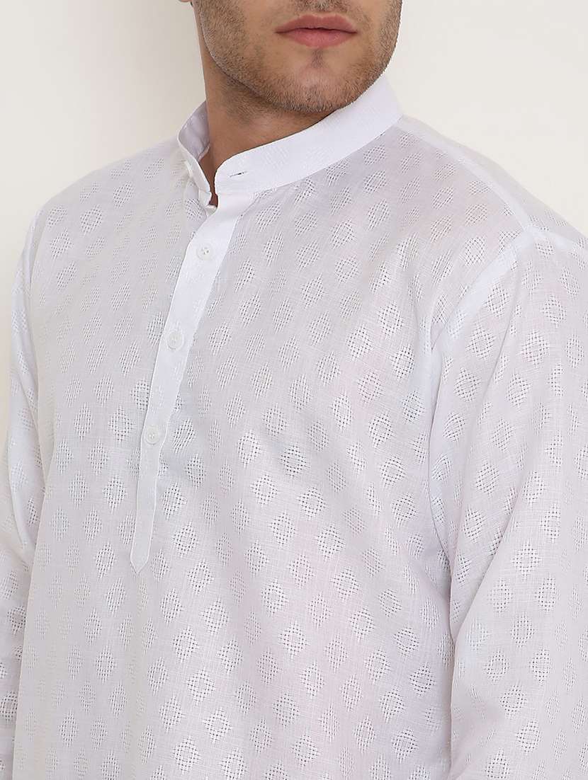 men self designed long sleeve kurta and pyjama set - 22057717 -  Standard Image - 4