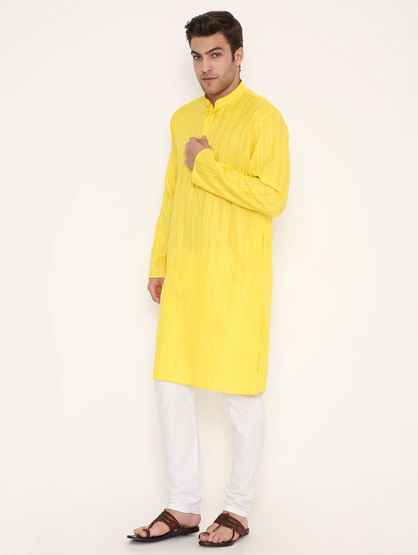men self designed long sleeve kurta and pyjama set - 22057718 - Standard Image - 1