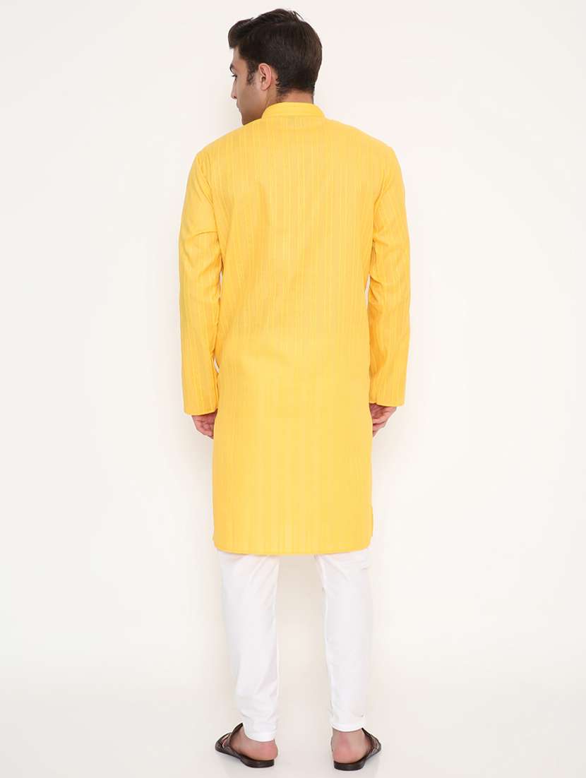 men self designed long sleeve kurta and pyjama set - 22057720 - Standard Image - 4