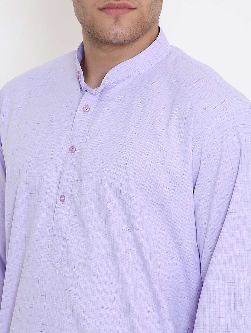 men solid long sleeve kurta and pyjama set - 22057723 -  Standard Image - 4