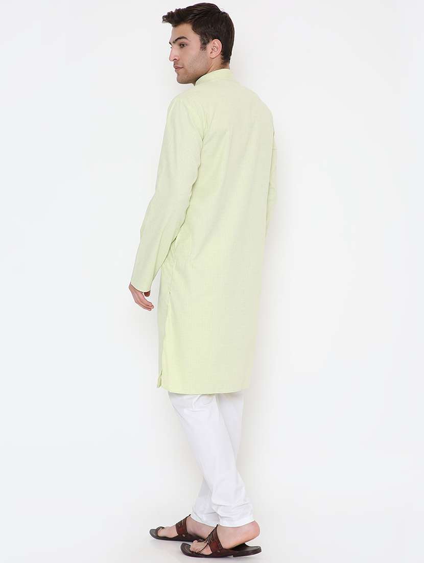 men solid long sleeve kurta and pyjama set - 22057724 - Standard Image - 4