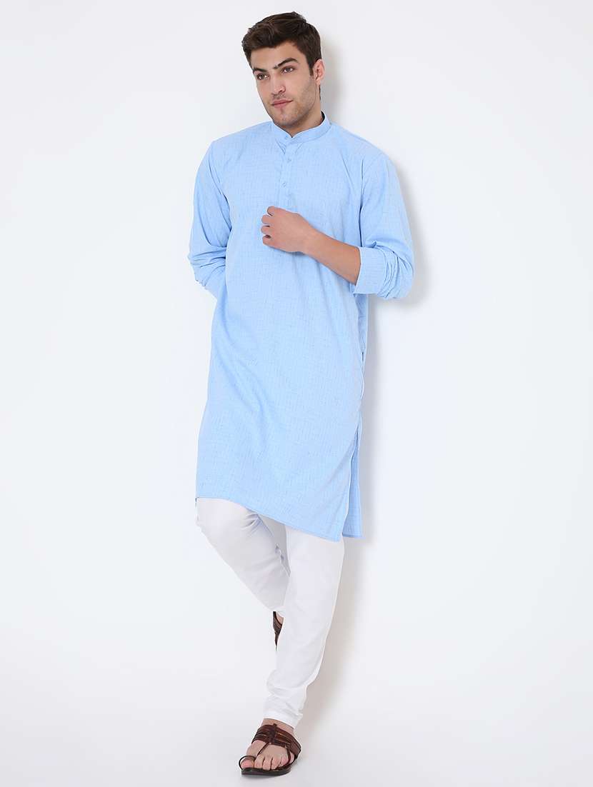 men solid long sleeve kurta and pyjama set - 22057725 -  Standard Image - 1
