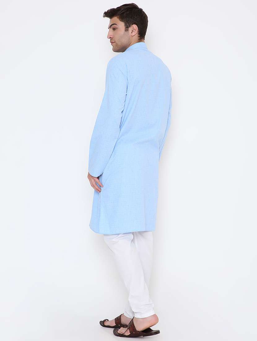 men solid long sleeve kurta and pyjama set - 22057725 -  Standard Image - 4