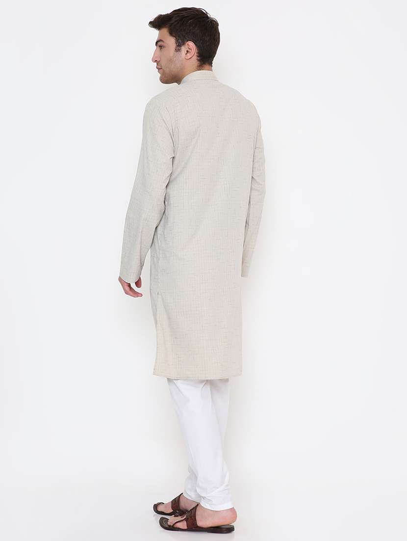 men solid long sleeve kurta and pyjama set - 22057726 - Standard Image - 4