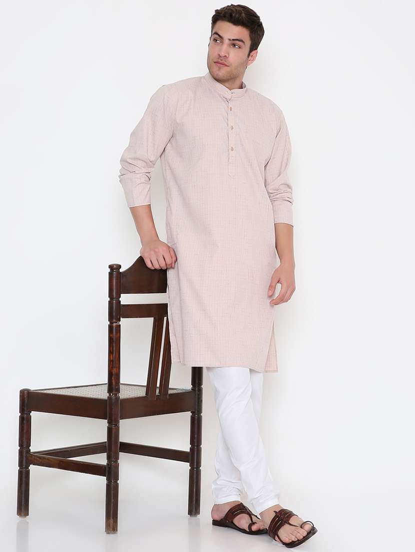 men solid long sleeve kurta and pyjama set - 22057727 -  Standard Image - 1