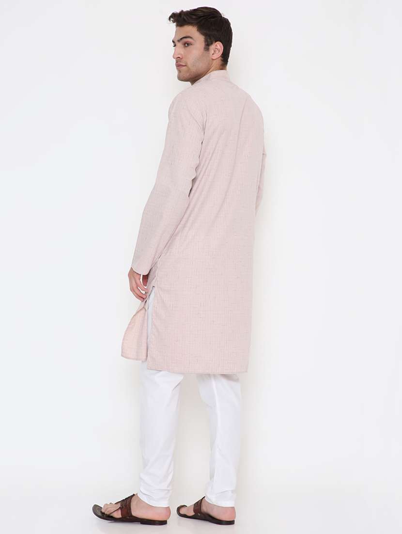 men solid long sleeve kurta and pyjama set - 22057727 - Standard Image - 4