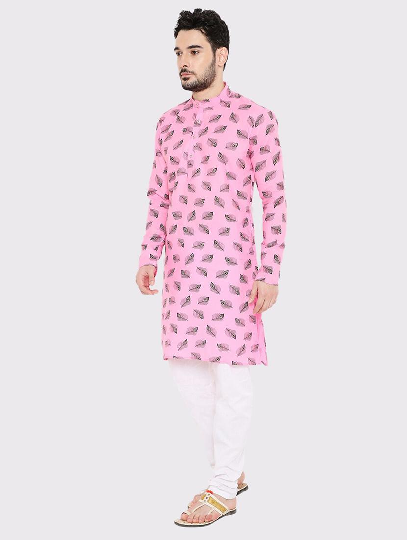 men printed long sleeve kurta and pyjama set - 22057734 - Standard Image - 1