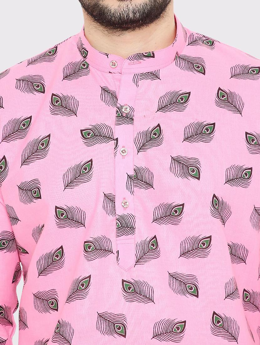 men printed long sleeve kurta and pyjama set - 22057734 - Standard Image - 4