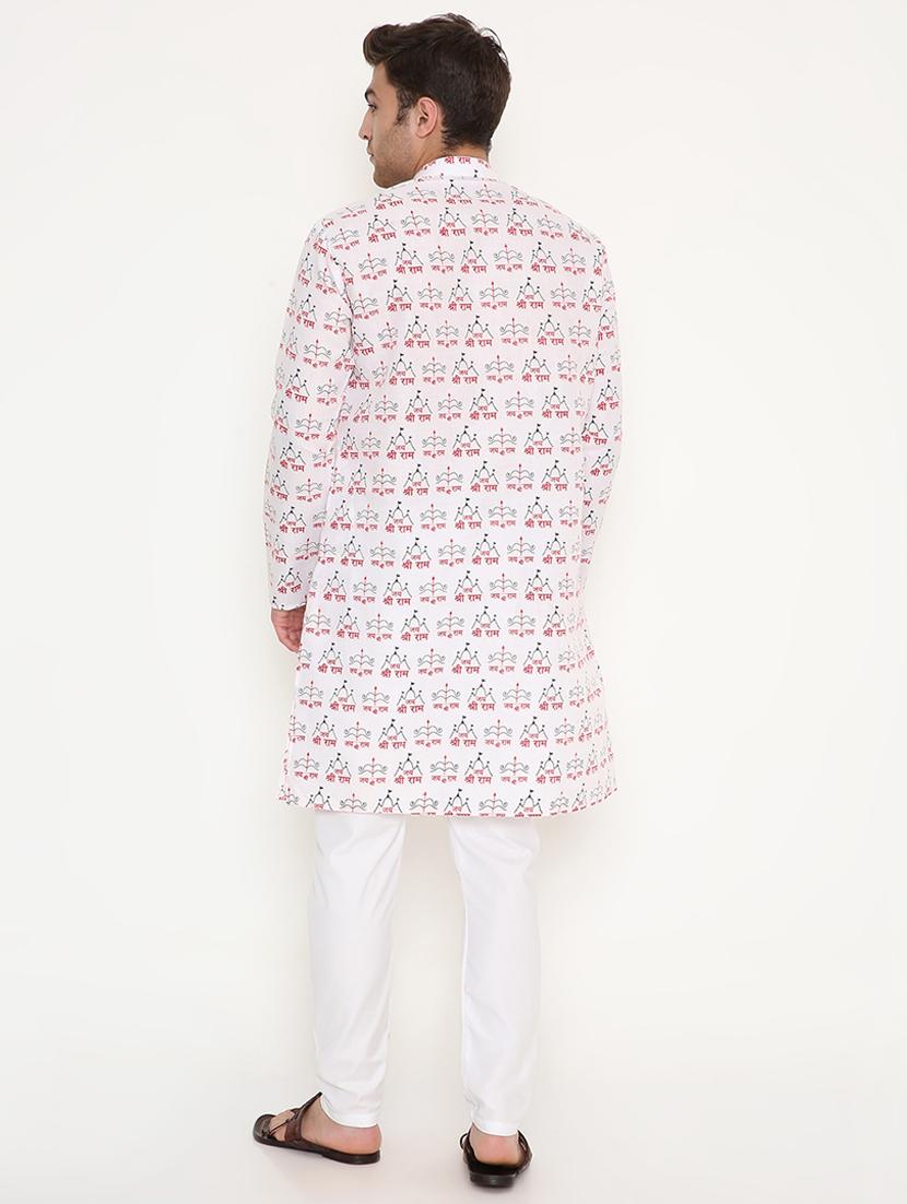 men printed long sleeve kurta and pyjama set - 22057736 - Standard Image - 4