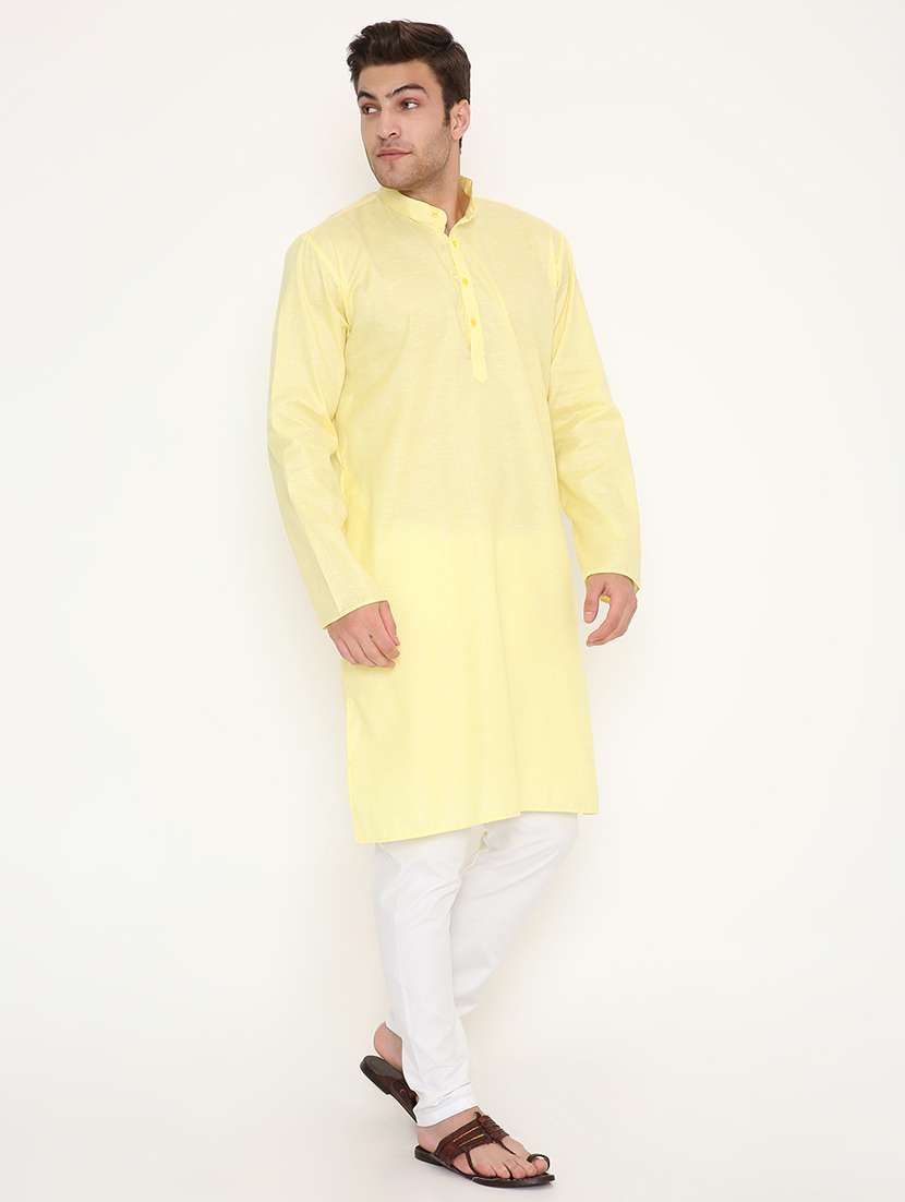 men solid long sleeve kurta and pyjama set - 22057743 -  Standard Image - 1