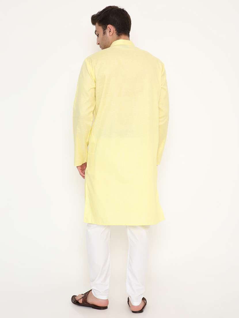 men solid long sleeve kurta and pyjama set - 22057743 -  Standard Image - 4