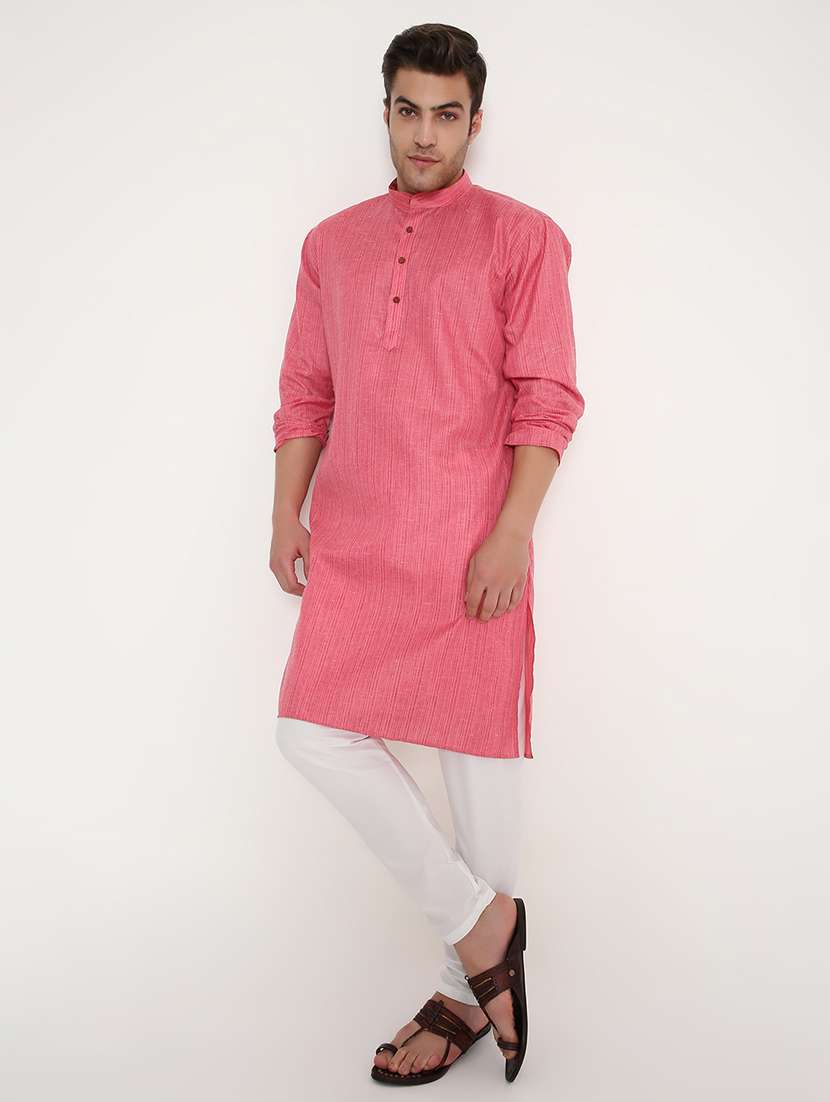 men solid long sleeve kurta and pyjama set - 22057745 -  Standard Image - 4