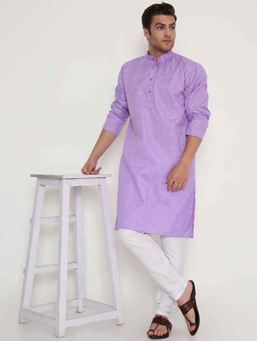 men solid long sleeve kurta and pyjama set - 22057746 -  Standard Image - 1
