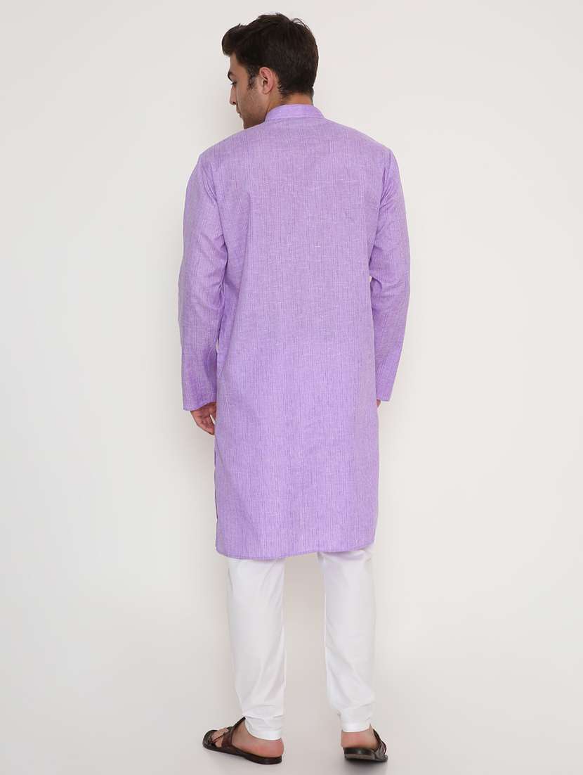 men solid long sleeve kurta and pyjama set - 22057746 -  Standard Image - 4
