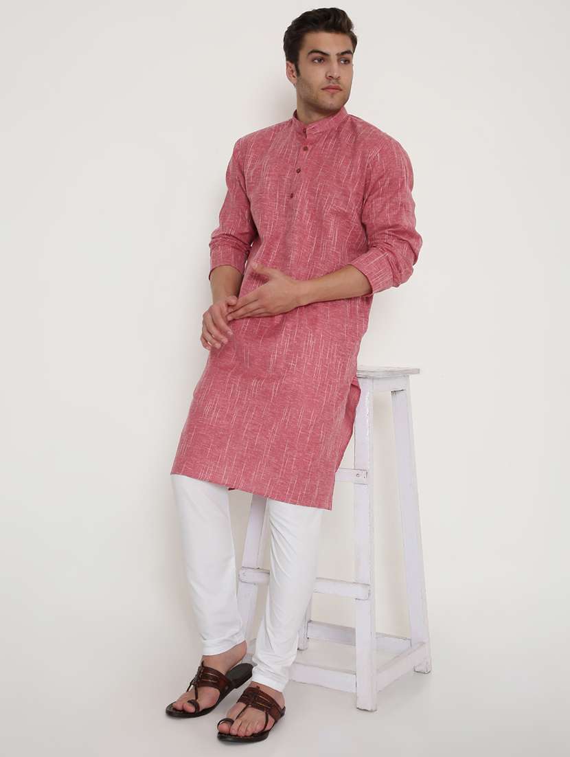 men solid long sleeve kurta and pyjama set - 22057748 -  Standard Image - 4