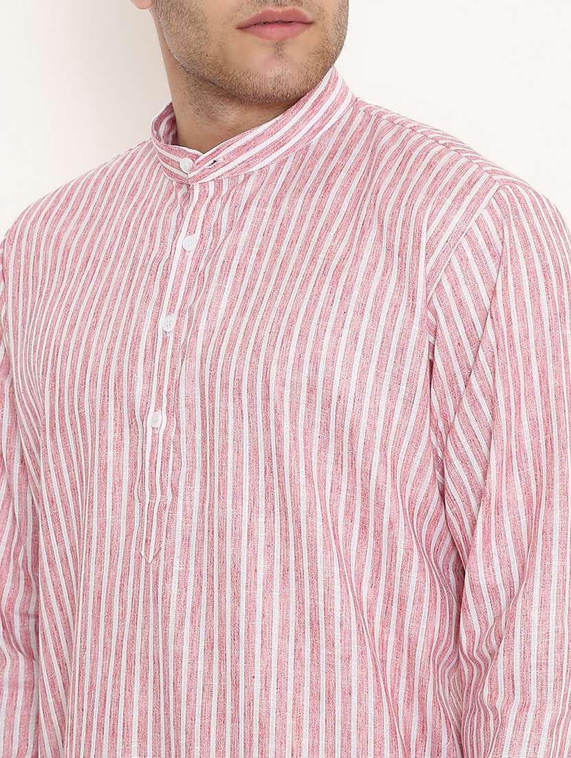 men striped long sleeve kurta and pyjama set - 22057751 - Standard Image - 4