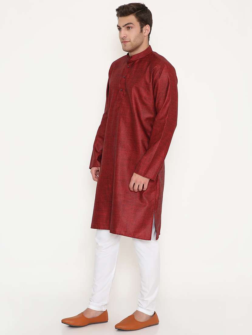 men solid long sleeve kurta and pyjama set - 22057756 -  Standard Image - 1