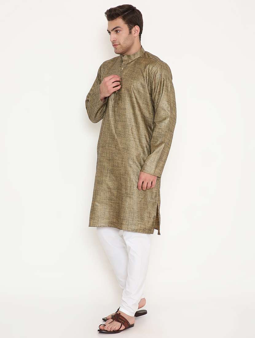 men solid long sleeve kurta and pyjama set - 22057757 -  Standard Image - 1