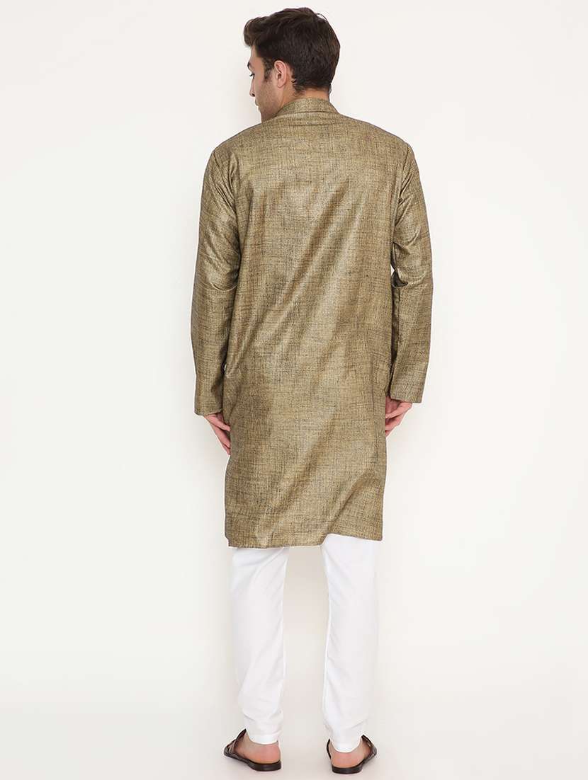 men solid long sleeve kurta and pyjama set - 22057757 - Standard Image - 4