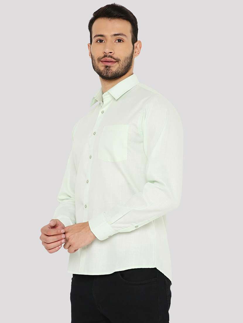 men solid collared long sleeve regular fit shirt - 22057767 -  Standard Image - 1