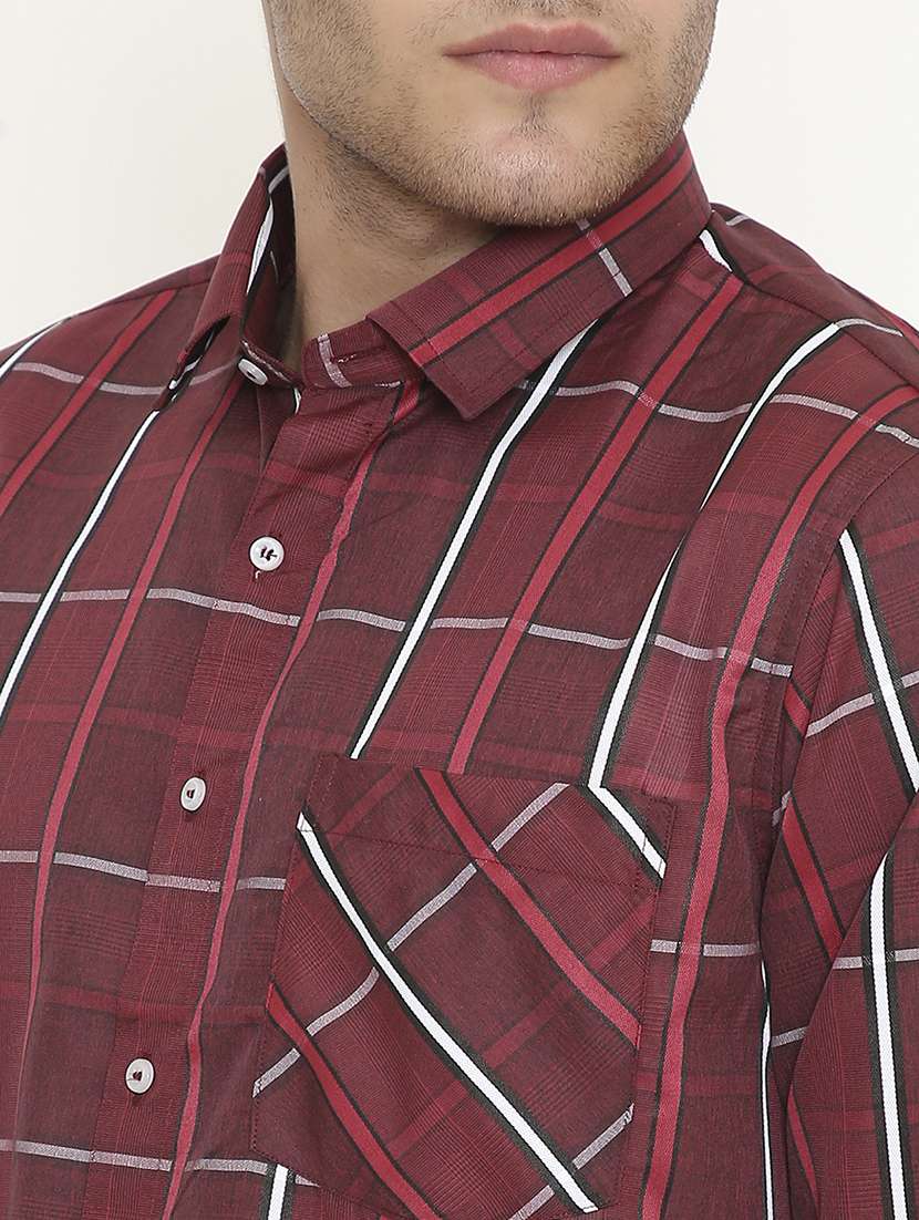 men checkered collared long sleeve regular fit shirt - 22057768 -  Standard Image - 4