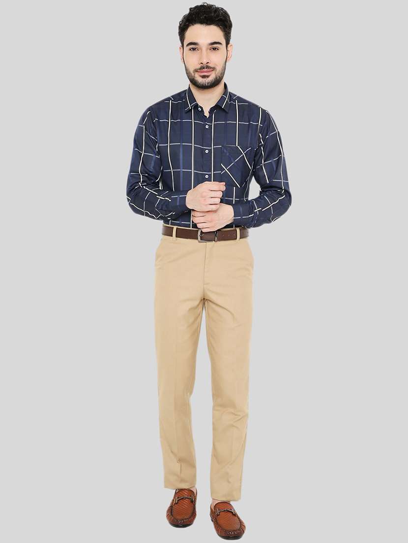 men checkered collared long sleeve regular fit shirt - 22057769 - Standard Image - 4