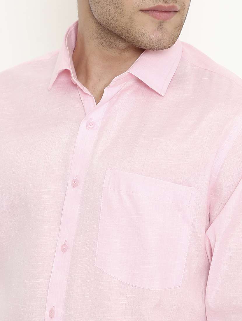 men solid collared long sleeve regular fit shirt - 22057771 -  Standard Image - 4