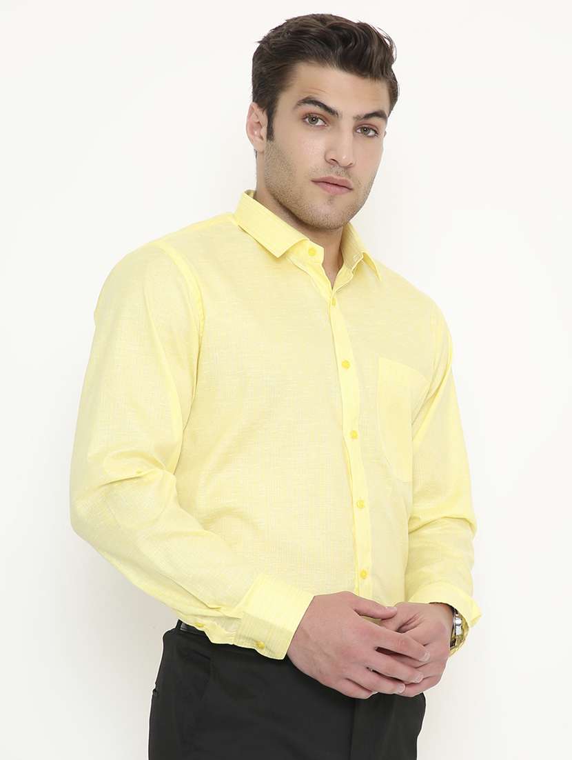 men solid collared long sleeve regular fit shirt - 22057772 -  Standard Image - 1