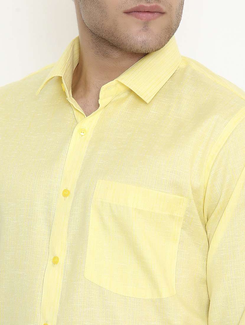 men solid collared long sleeve regular fit shirt - 22057772 -  Standard Image - 4