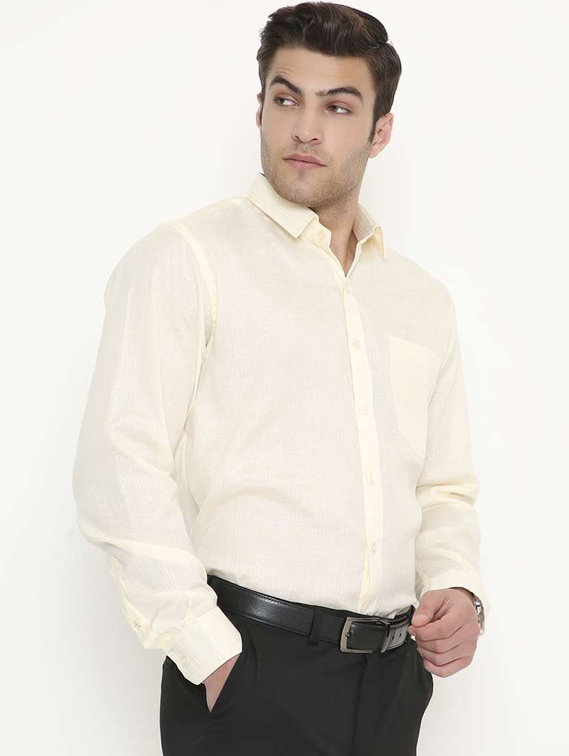 men solid collared long sleeve regular fit shirt - 22057773 -  Standard Image - 1