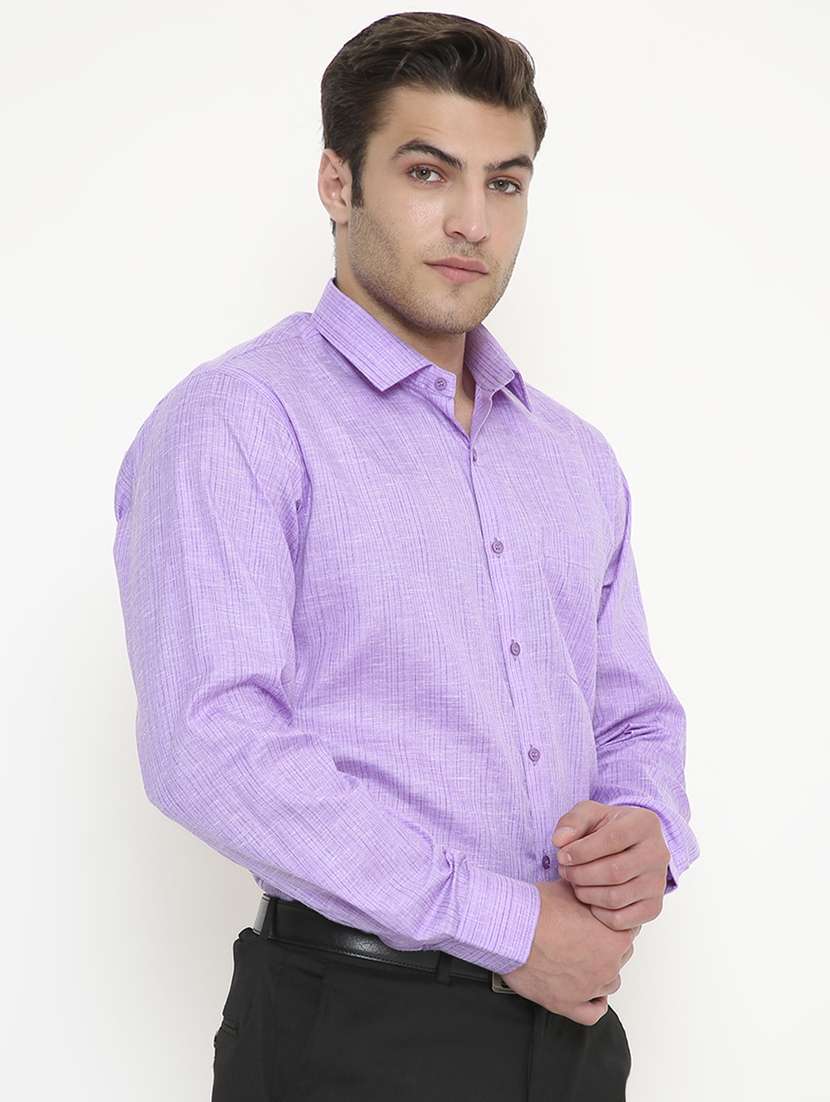 men solid collared long sleeve regular fit shirt - 22057775 -  Standard Image - 1