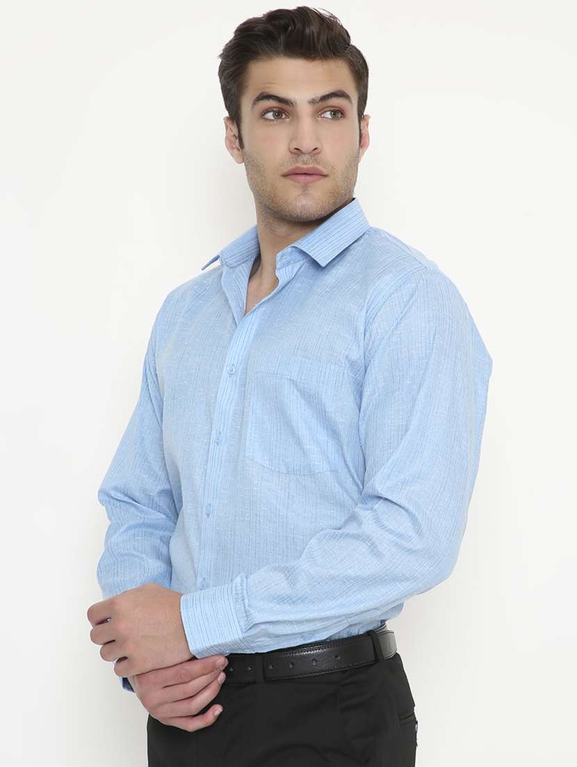 men solid collared long sleeve regular fit shirt - 22057776 -  Standard Image - 1