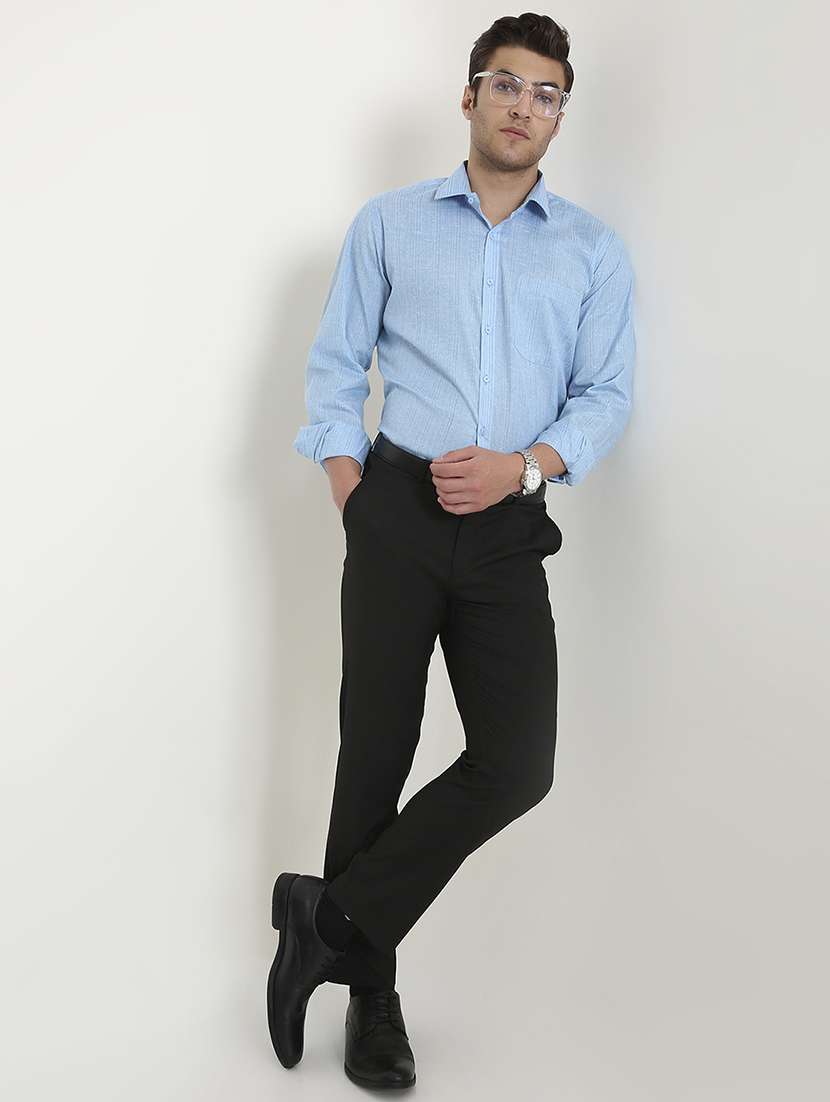 men solid collared long sleeve regular fit shirt - 22057776 -  Standard Image - 4