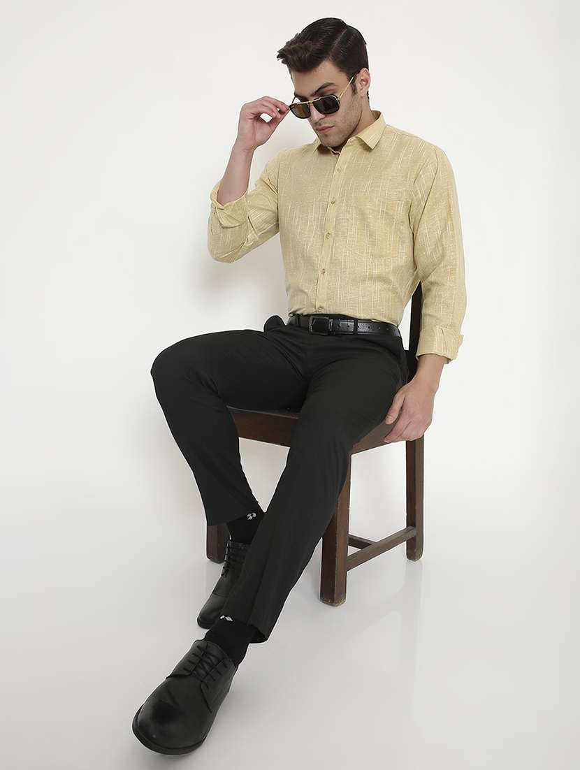 men solid collared long sleeve regular fit shirt - 22057778 -  Standard Image - 4